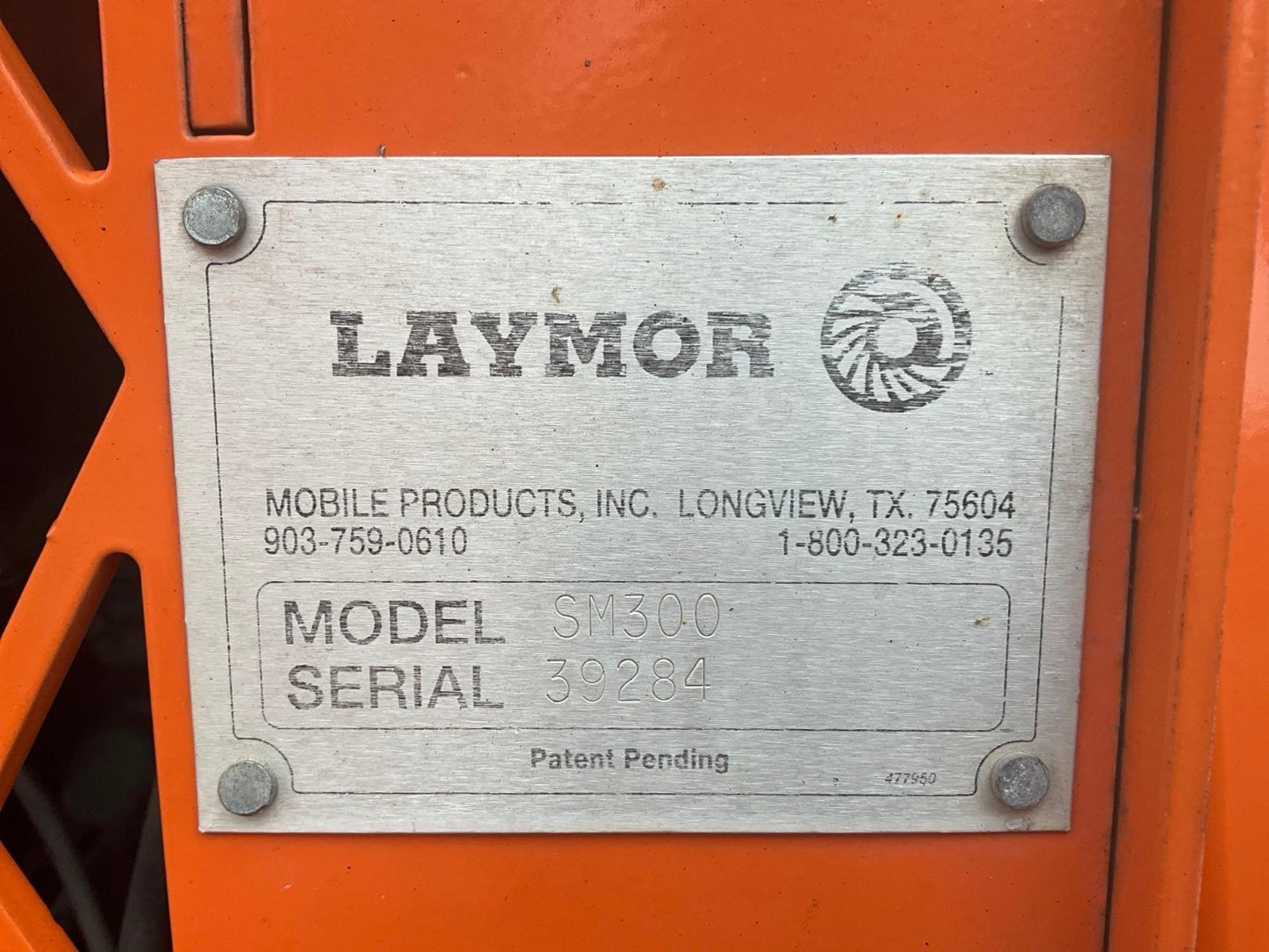 2018 LAYMOR SWEEPMASTER SWEEPER MODEL SM300; DIESEL