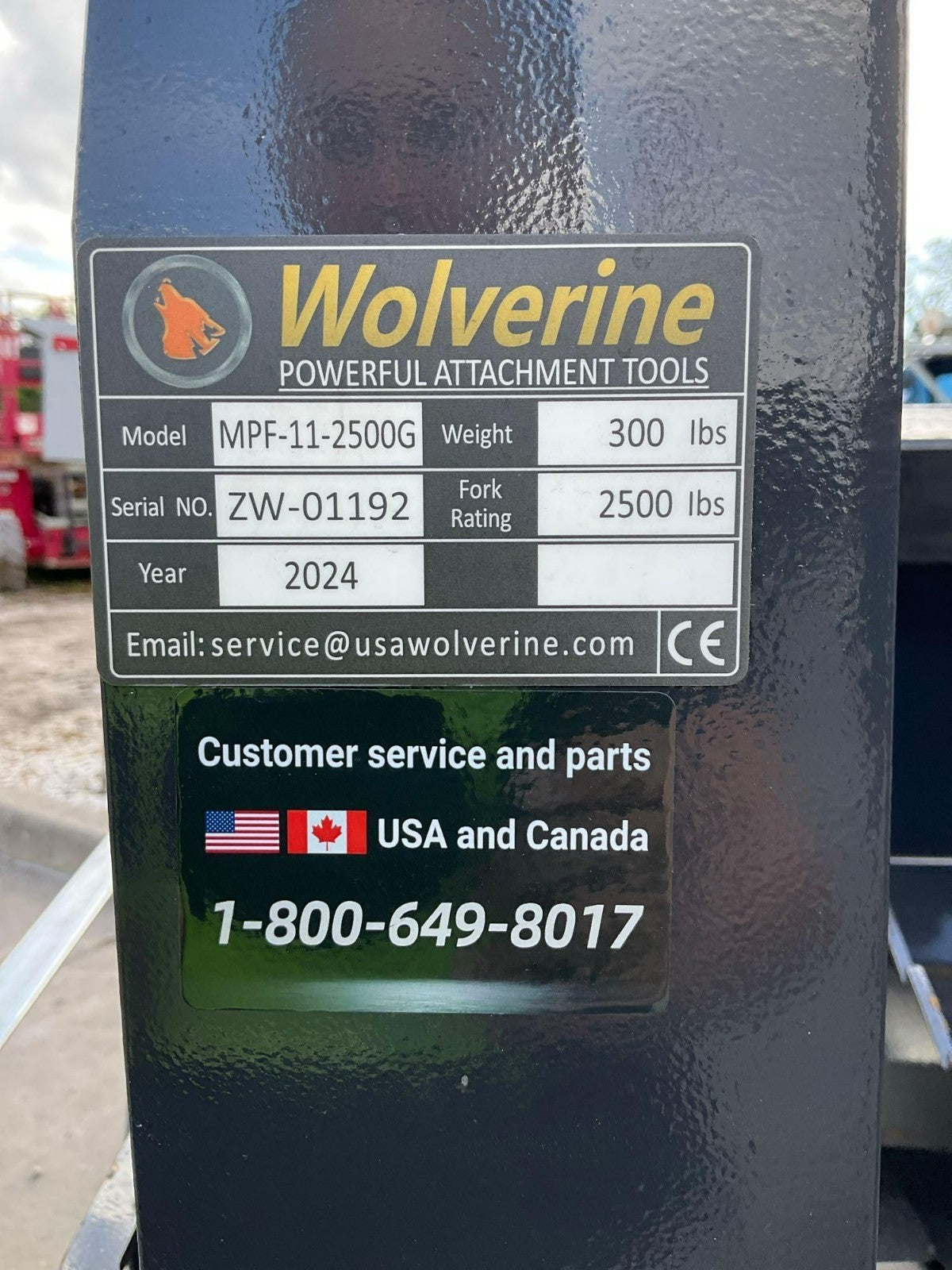 UNUSED 2024 WOLVERINE  MPF-11-2500G MINI PALLET SKID STEER FORK ATTACHMENT