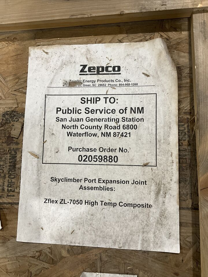 ( QTY 30 ) ZFLEX ZL-7050 HIGH TEMP COMPOSITE SKY CLIMBER PORT EXPANSION JOINT