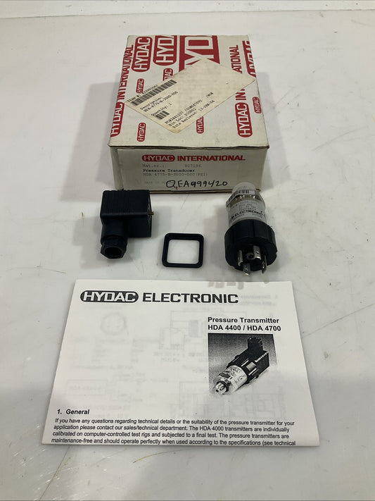 HYDAC  907196 4775-B-3000-000 PRESSURE TRANSMITTER HDA4400/ HDA4700  Z2M