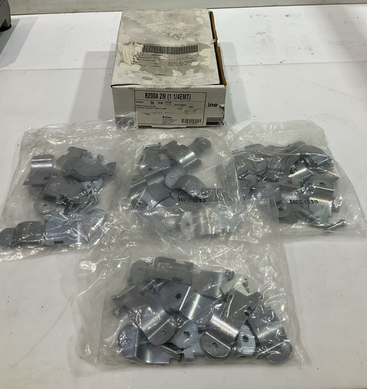 COOPER B-LINE  B2004ZN-1-1/4EMT  PIPE AND CONDUIT STRUT CLAMP LOT OF 4 BAGS  Z2M