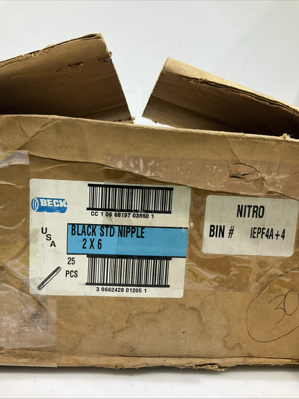 BECK  BLACK  STD NIPPLE 2"X6"  LOT OF 25 Z2M