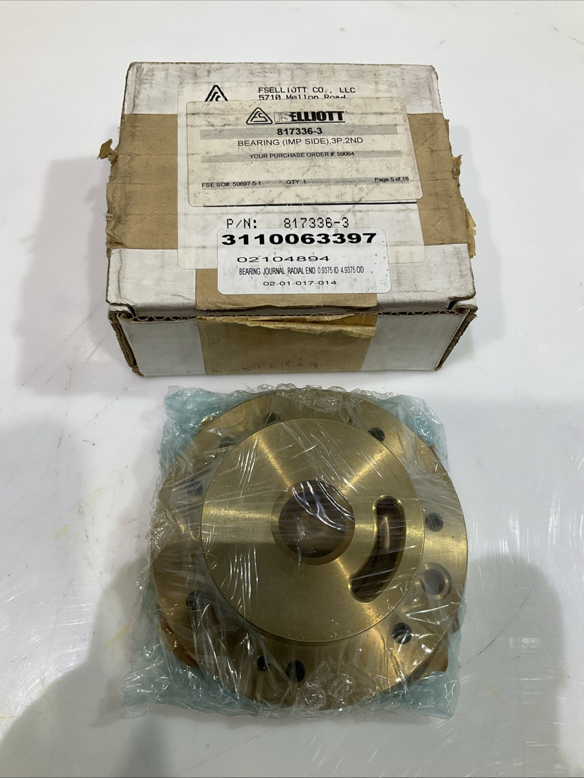 FS ELLIOTT  817336-3 JOURNAL  BEARING RADIAL U3S