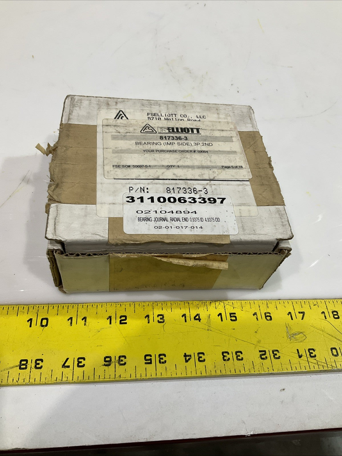 FS ELLIOTT  817336-3 JOURNAL  BEARING RADIAL U3S