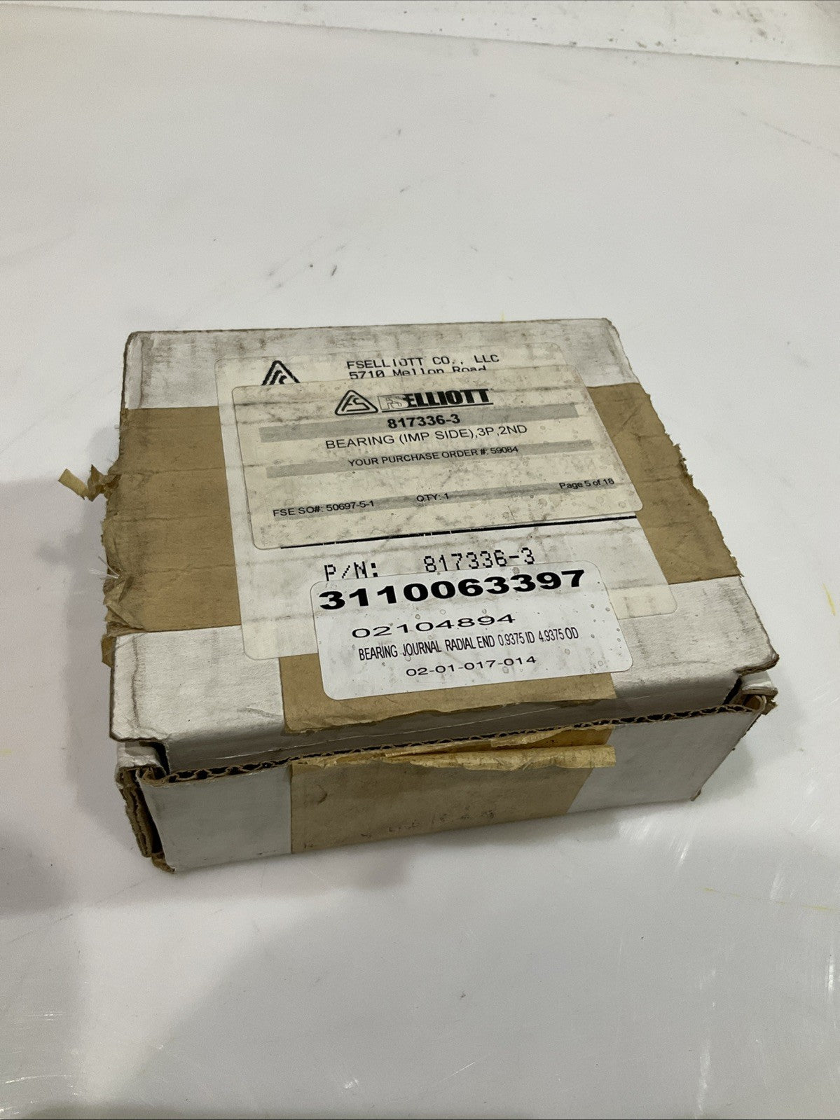 FS ELLIOTT  817336-3 JOURNAL  BEARING RADIAL U3S