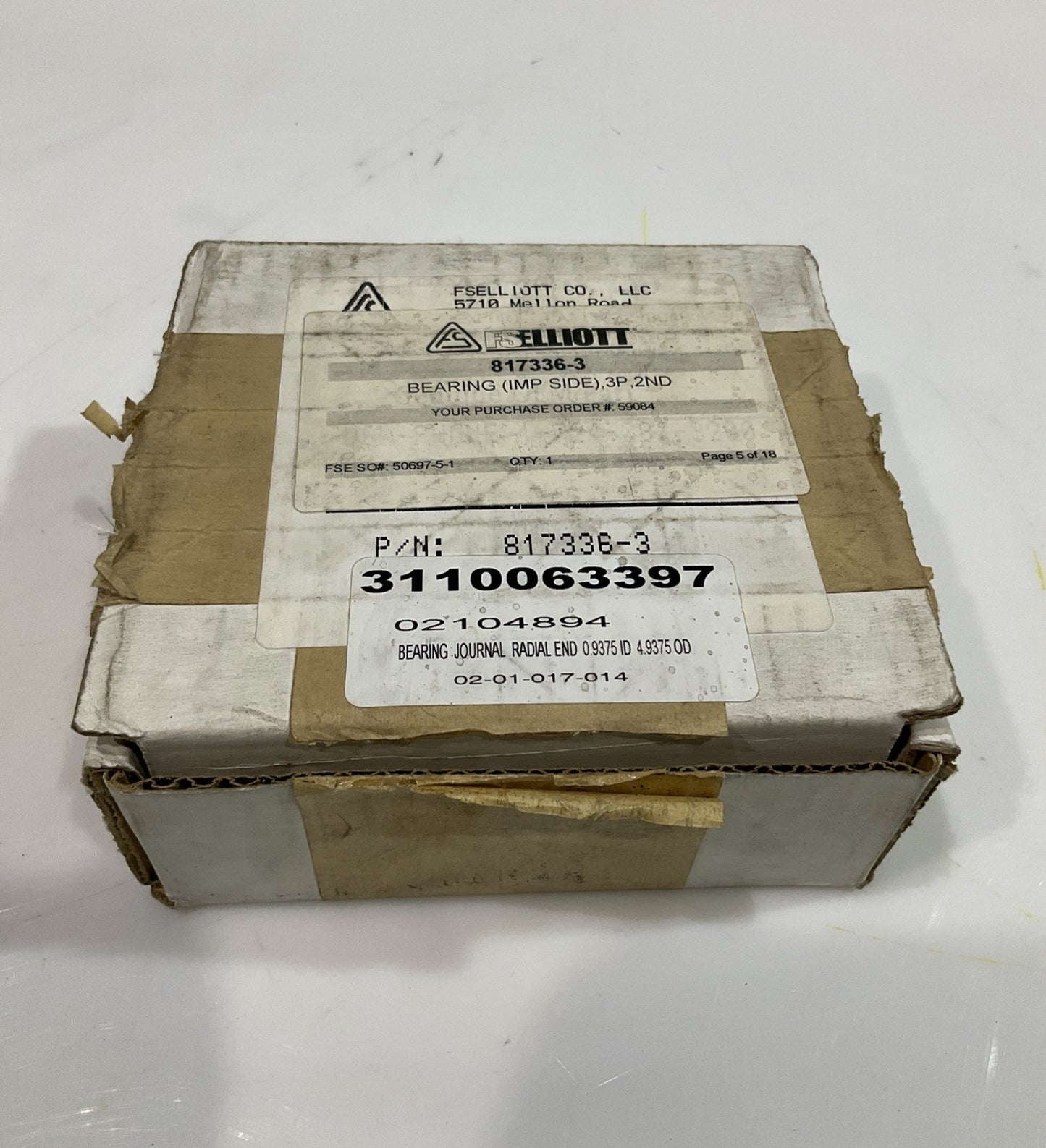 FS ELLIOTT  817336-3 JOURNAL  BEARING RADIAL U3S