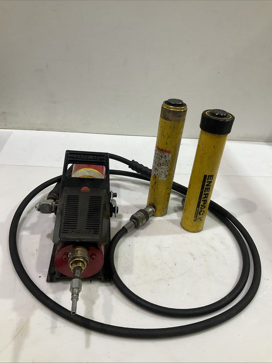 ENERPAC RC108 CENTRAL HYDRAULICS 10,000PSI AIR PUMP 10 TON F4720K SET  Y2M