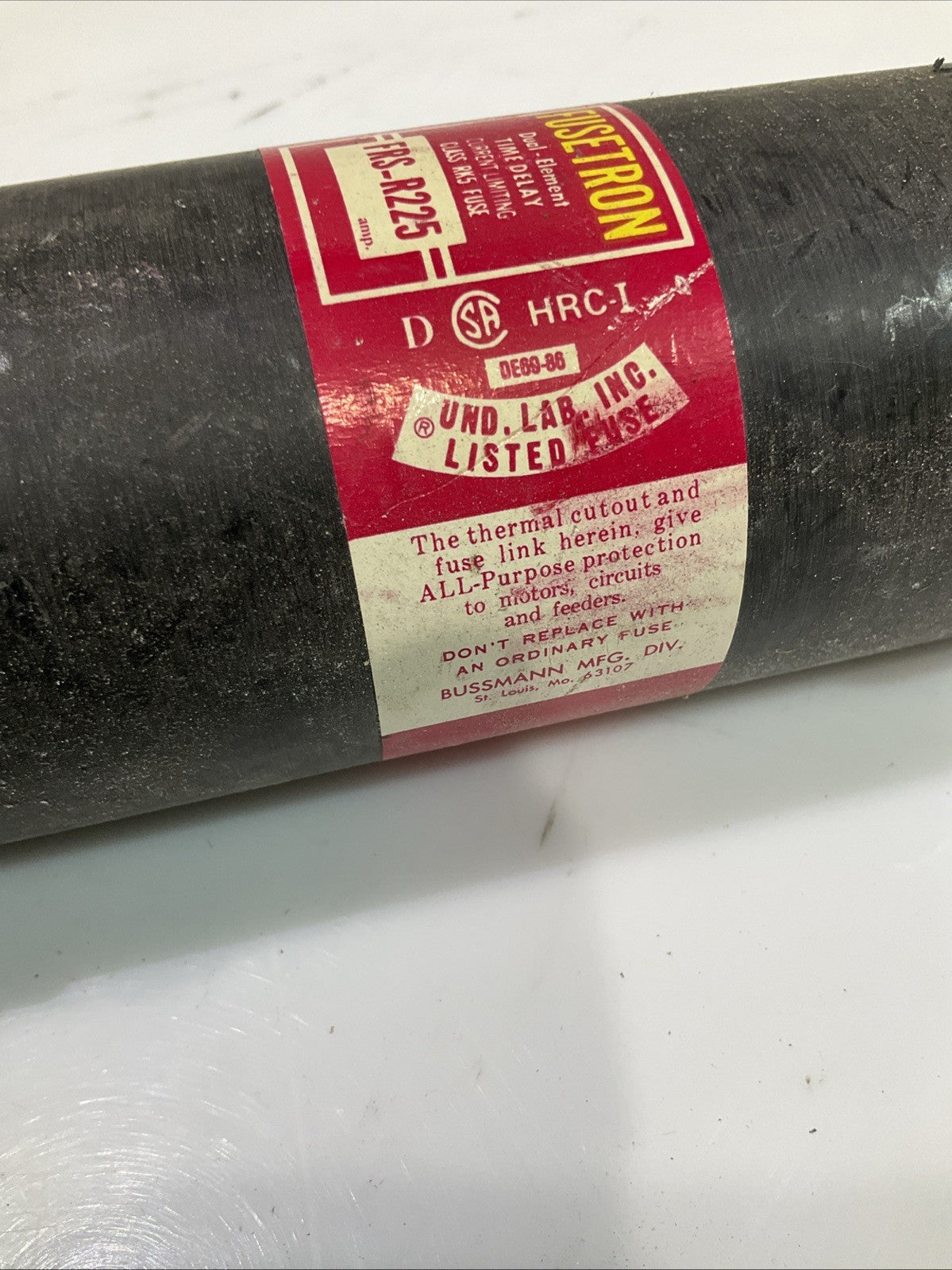 FUSETRON FRS-R225  DUAL ELEMENT TIME DELAY  CLASS RK5 FUSE  600V  Z2M