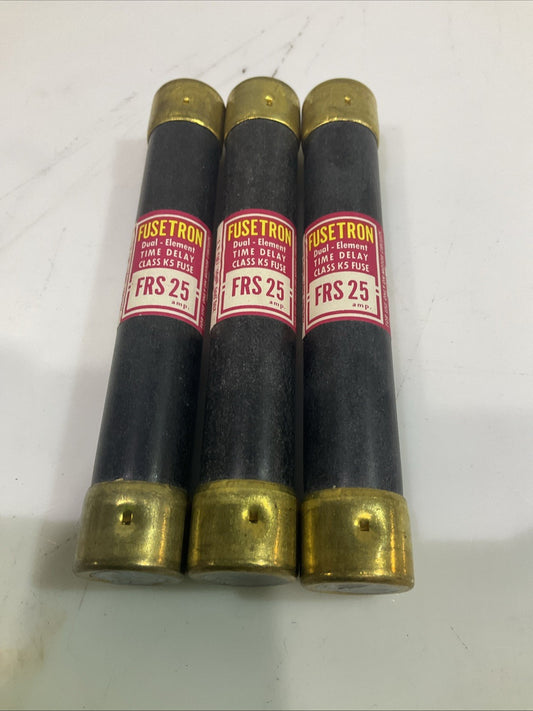 FUSETRON  FRS25  DUAL ELEMENT TIME DELAY  CLASS K5 FUSE  LOT OF 3 Z2M