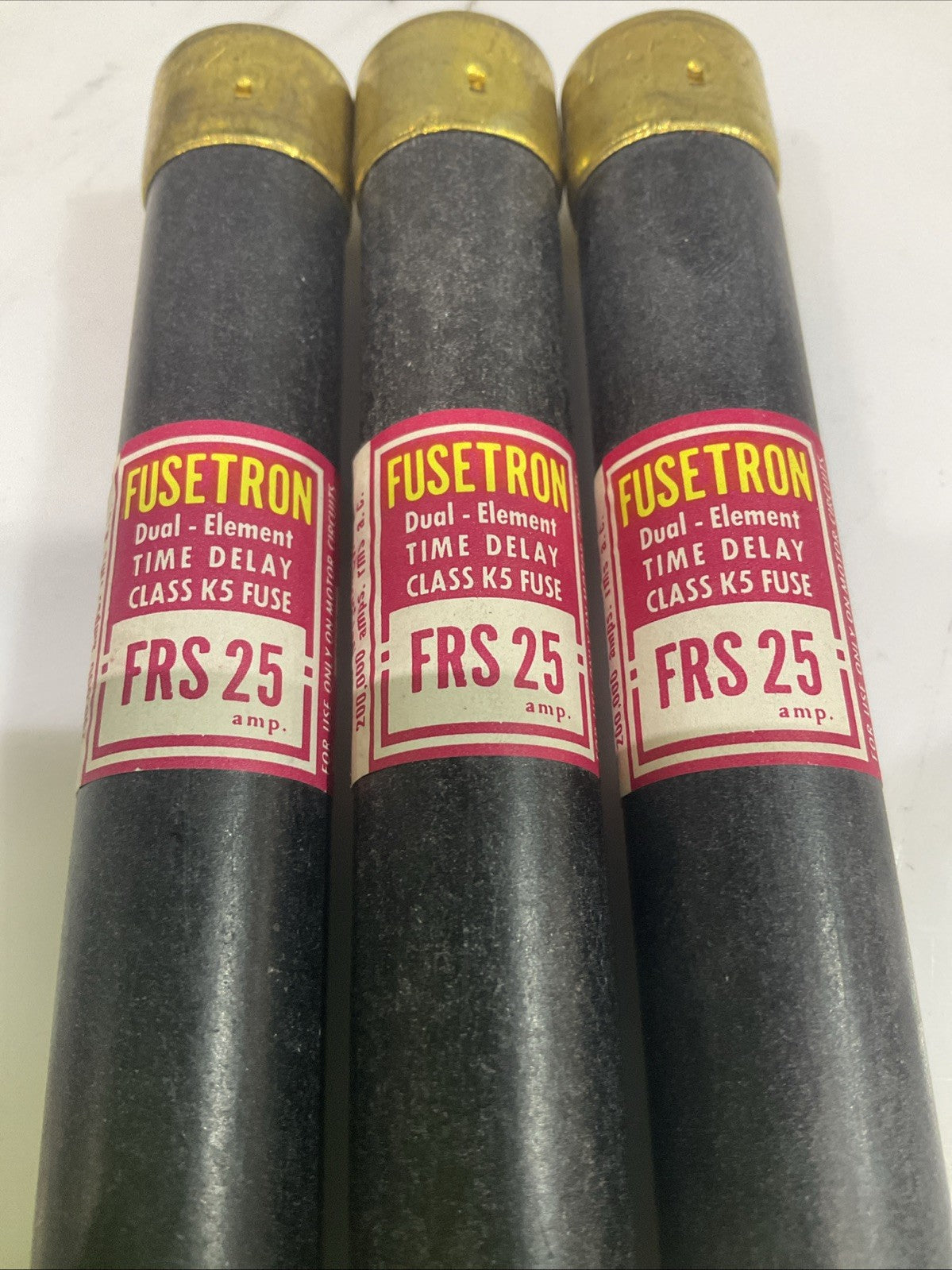 FUSETRON  FRS25  DUAL ELEMENT TIME DELAY  CLASS K5 FUSE  LOT OF 3 Z2M