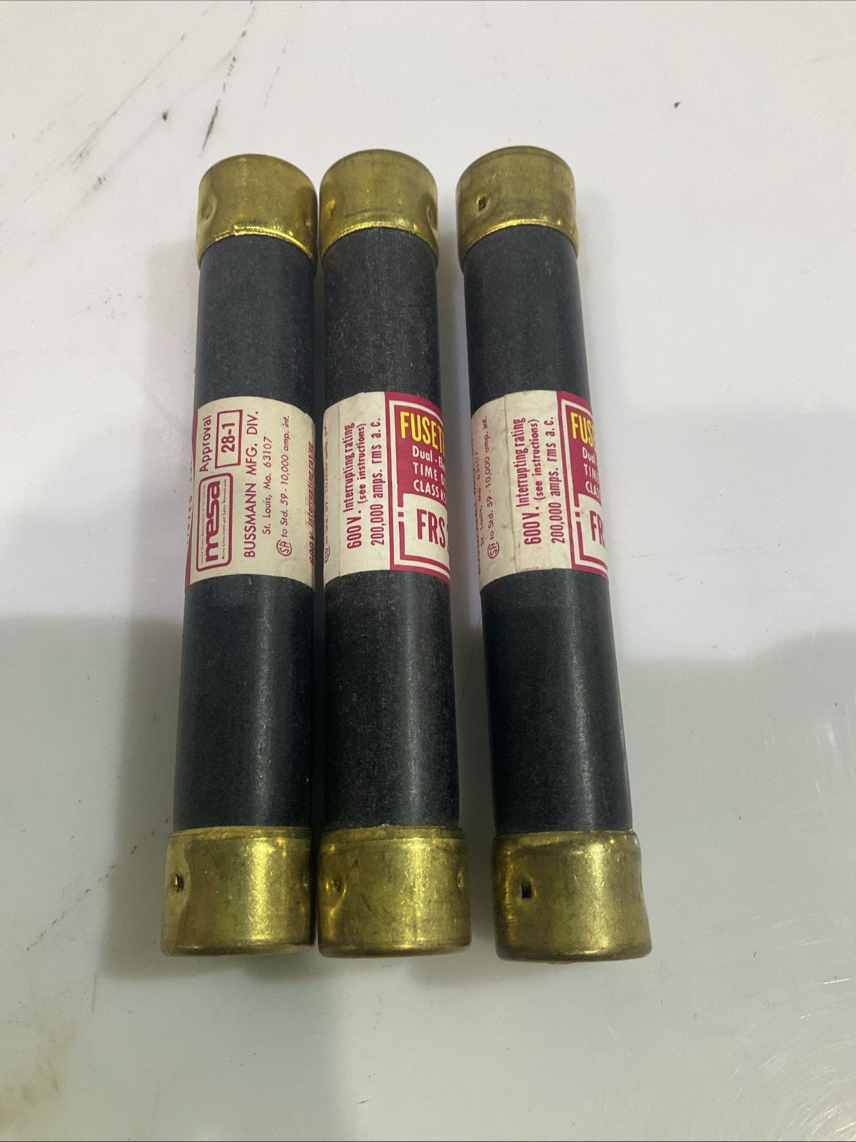 FUSETRON  FRS25  DUAL ELEMENT TIME DELAY  CLASS K5 FUSE  LOT OF 3 Z2M