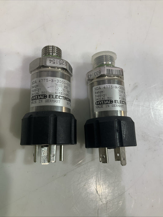 HYDAC ELECTRONIC  4775-B-3000-000  406H004851 PRESSURE TRANSDUCER LOT OF 2 Z2M