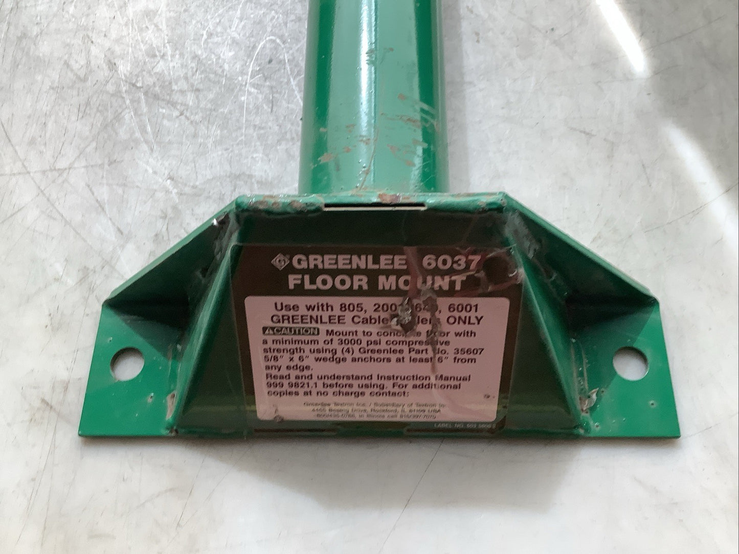 GREENLEE 6037 CABLE PULLER FLOOR MOUNT Z2M