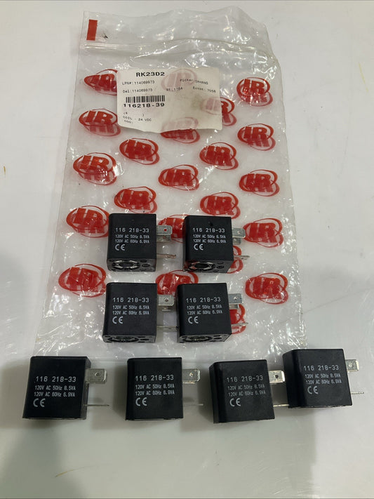 IR  116-218-33  SOLENOID VALVE COIL   120VDC  50/60HZ  LOT OF 8  Z2M
