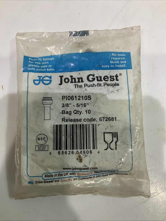 JOHN GUEST PI061210S 3/8- 5/16  GRAY STEM  REDUCER  TUBE  FITTING  Y2M