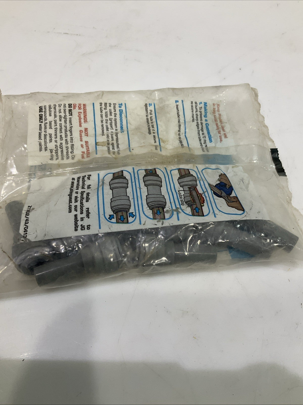 JOHN GUEST PI061210S 3/8- 5/16  GRAY STEM  REDUCER  TUBE  FITTING  Y2M