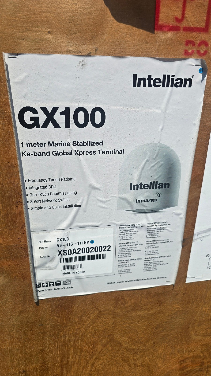 INTELLAIN GX100 1 METER MARINE STABALIZED KA-BAND GLOBAL XPRESS TERMINAL