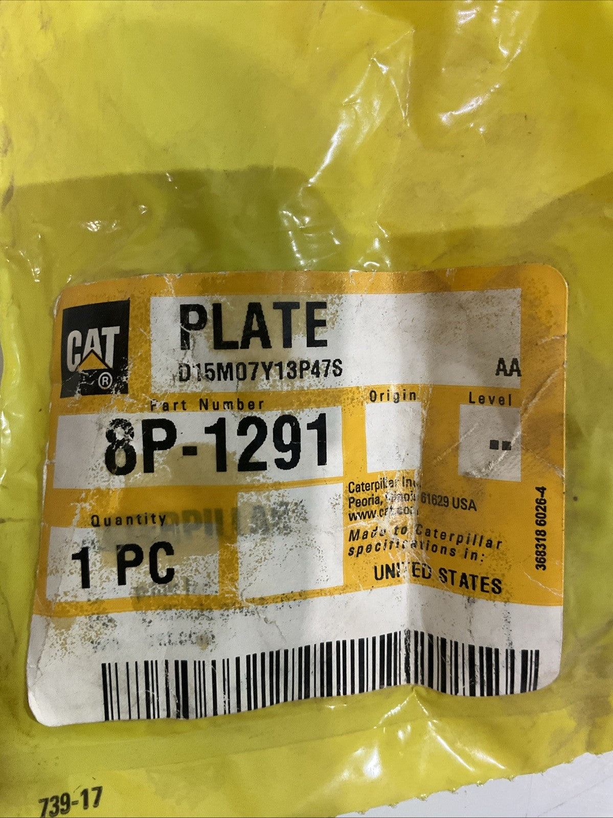 CAT- CATERPILLAR 8P-1291 AIR CONDITIONER MOUNTING PLATE  Y2M