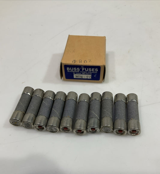 BUSSMANN  MIN-20  FAST MINI ACTING  FUCE  20AMP  32V  LOT OF 10 Z2M