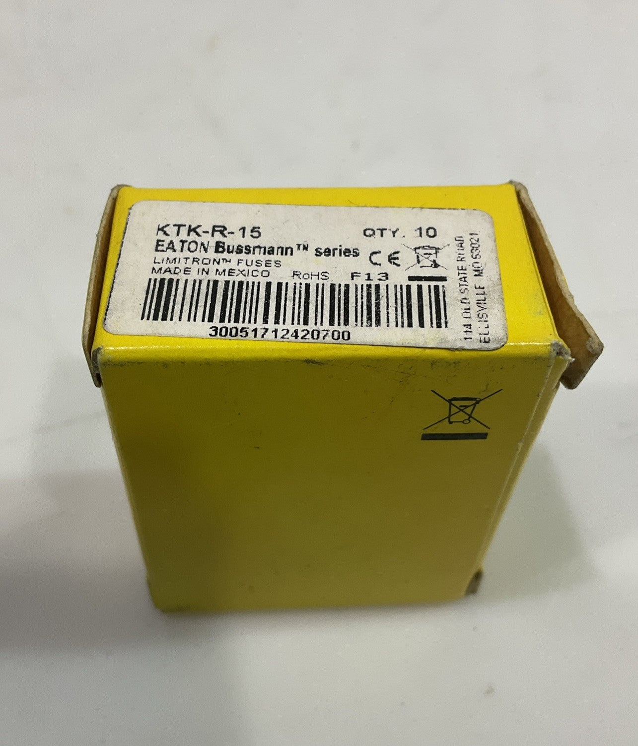 EATON KTK-R-15 CURRENT LAMINATING FAST-ACTING CLASS CC FUSE 600VAC LOT OF 10 Z2M