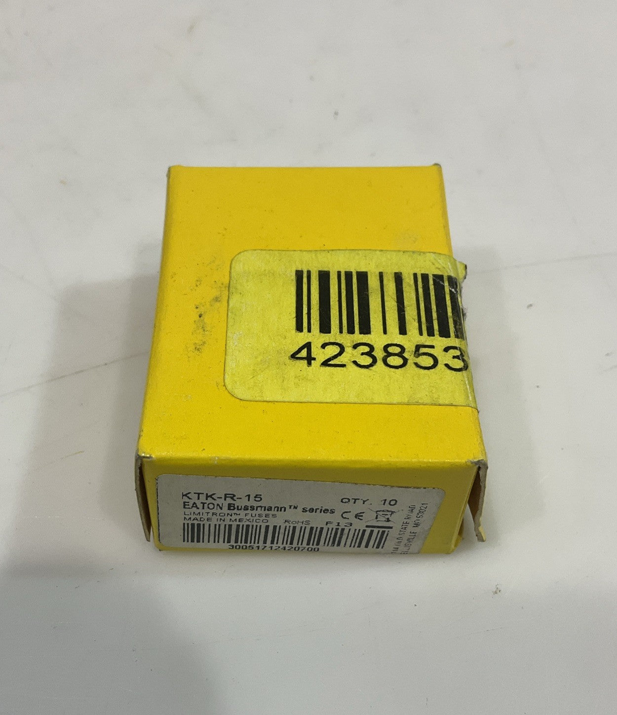 EATON KTK-R-15 CURRENT LAMINATING FAST-ACTING CLASS CC FUSE 600VAC LOT OF 10 Z2M