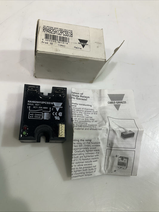 CARLO GAVAZZI  RA4825H12PCSS18 SOLID STATE RELAY 25A-480V Z2M