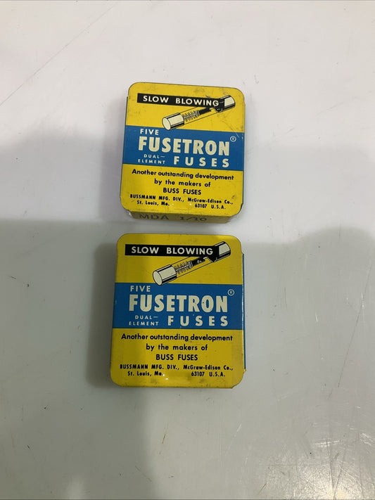 EATON FUSETRON   MDA1/10  SLOW-BLOW  CERAMIC  FUSE LOT OF 9 Z2M