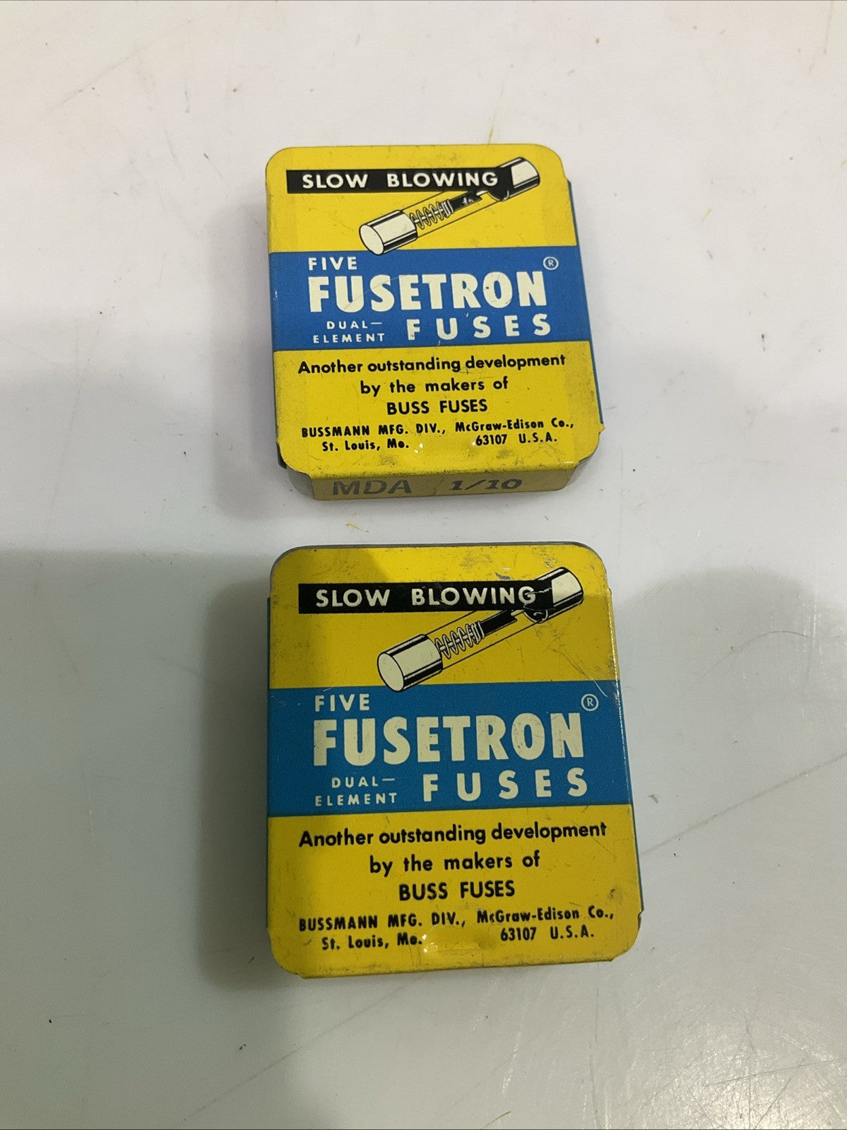 EATON FUSETRON   MDA1/10  SLOW-BLOW  CERAMIC  FUSE LOT OF 9 Z2M
