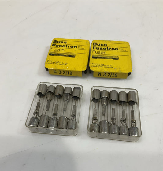 BUSSFUSETRON  N3.2/10  TIME DELAY  CYLINDRICAL  FUSE  LOT OF 10 Z2M