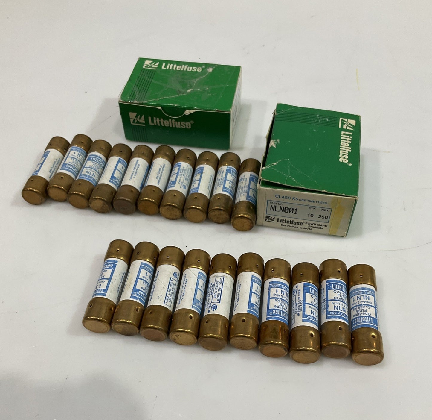 LITTELFUSE   NLN1  ONE-TIME  FUSE  CLASS  K5  LOT OF 20 Z2M