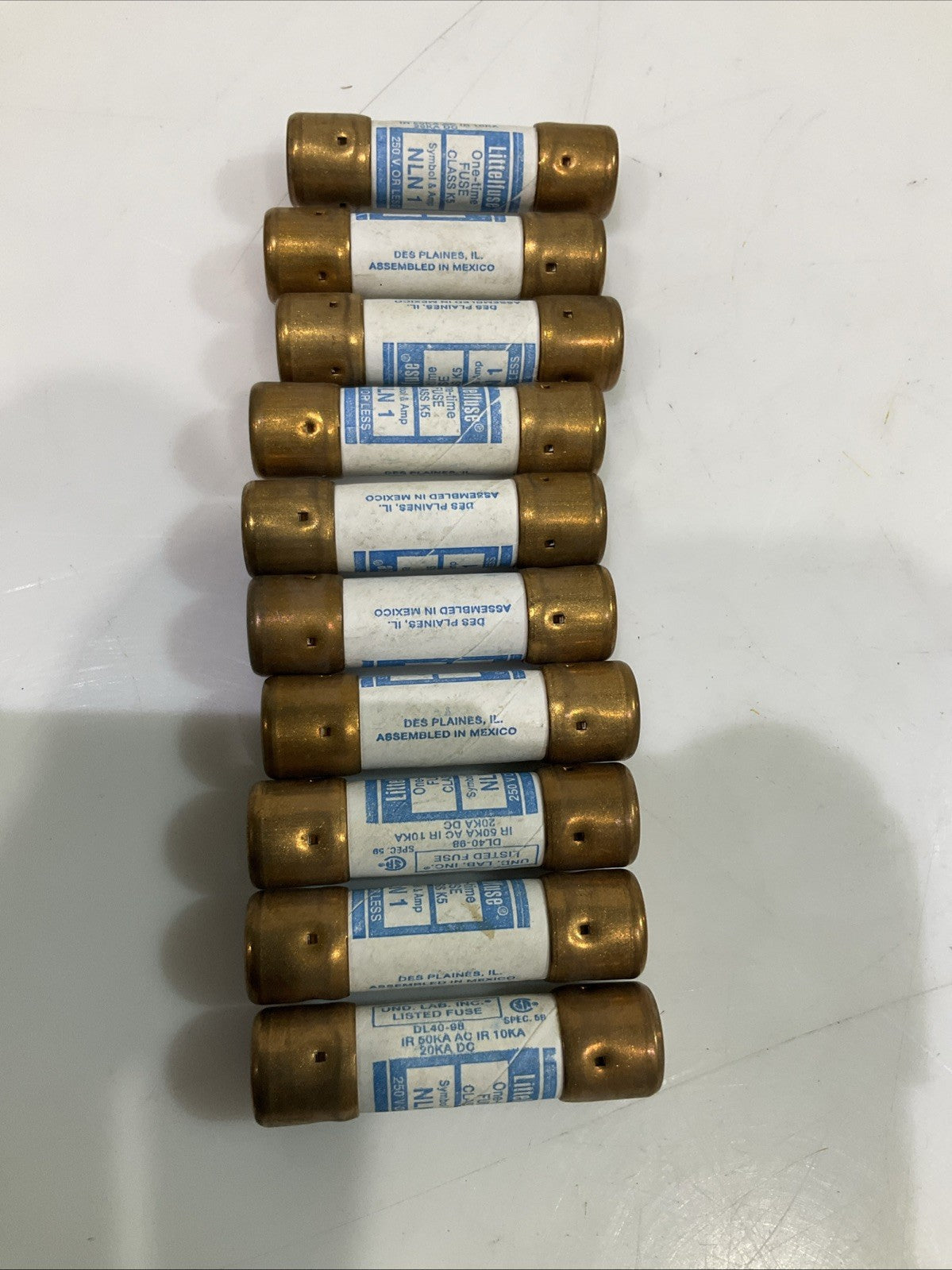 LITTELFUSE   NLN1  ONE-TIME  FUSE  CLASS  K5  LOT OF 20 Z2M