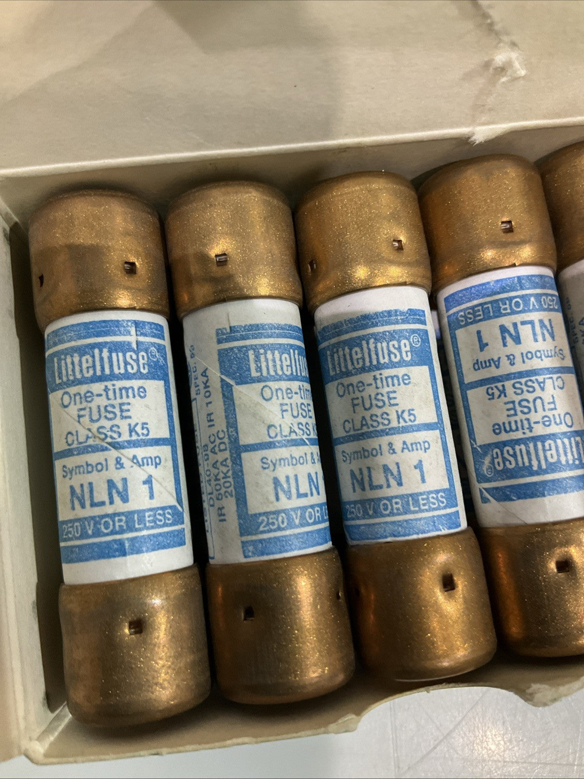 LITTELFUSE   NLN1  ONE-TIME  FUSE  CLASS  K5  LOT OF 20 Z2M