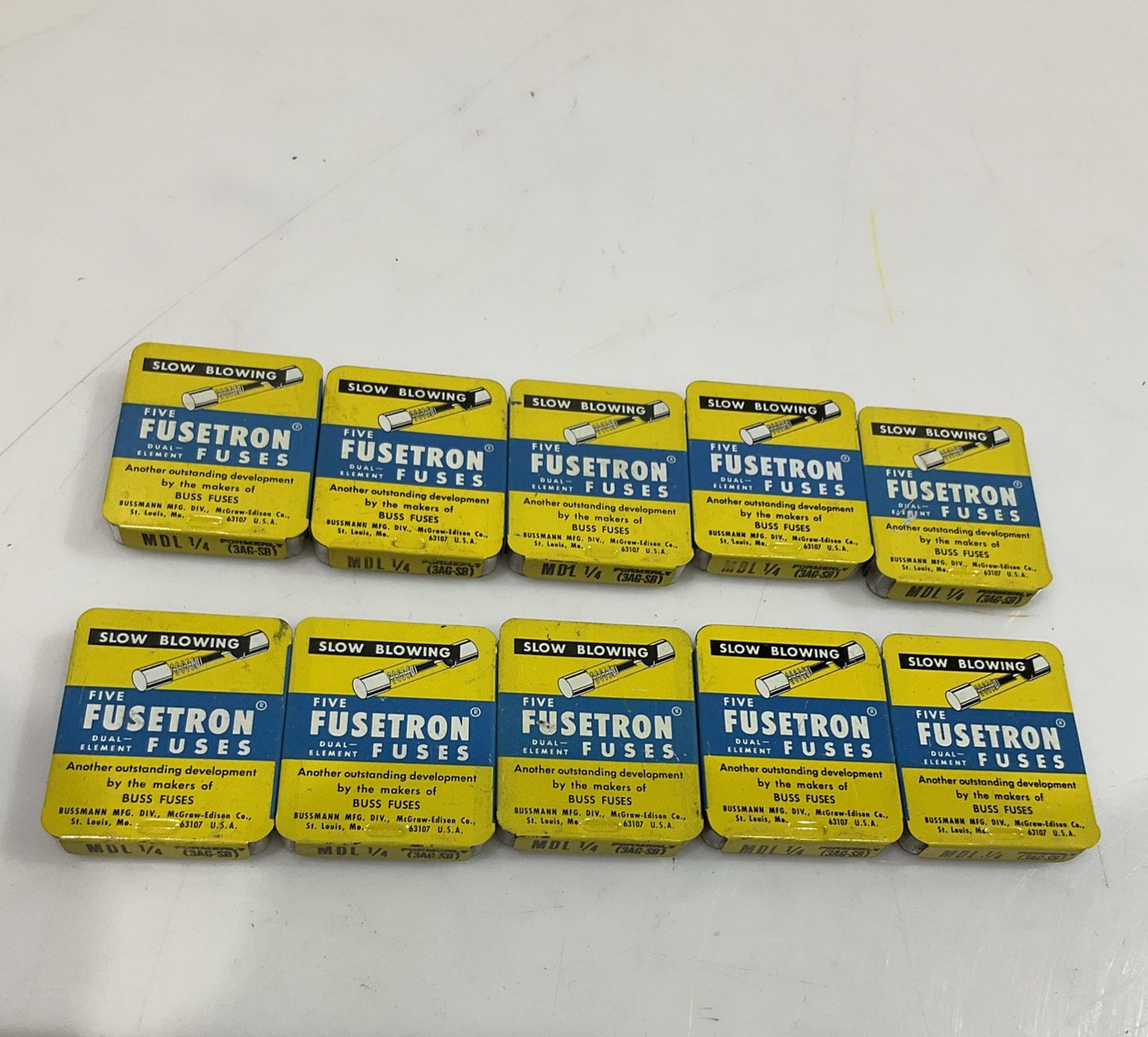 FUSETRON  MDL 1/4  SLOW  BLOWING  DUAL  ELEMENT FUSE  LOT OF  50  Z2M