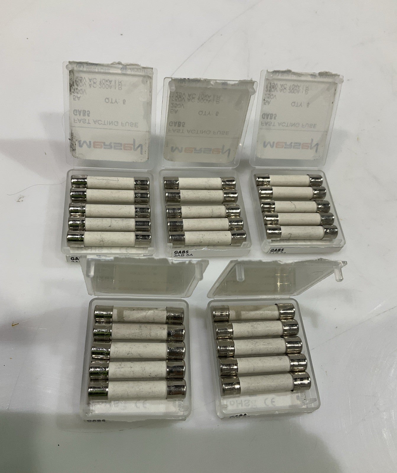 MERSEN  GAB5 FAST  ACTING  FUSE  250V 5AMP LOT OF 25 Z2M