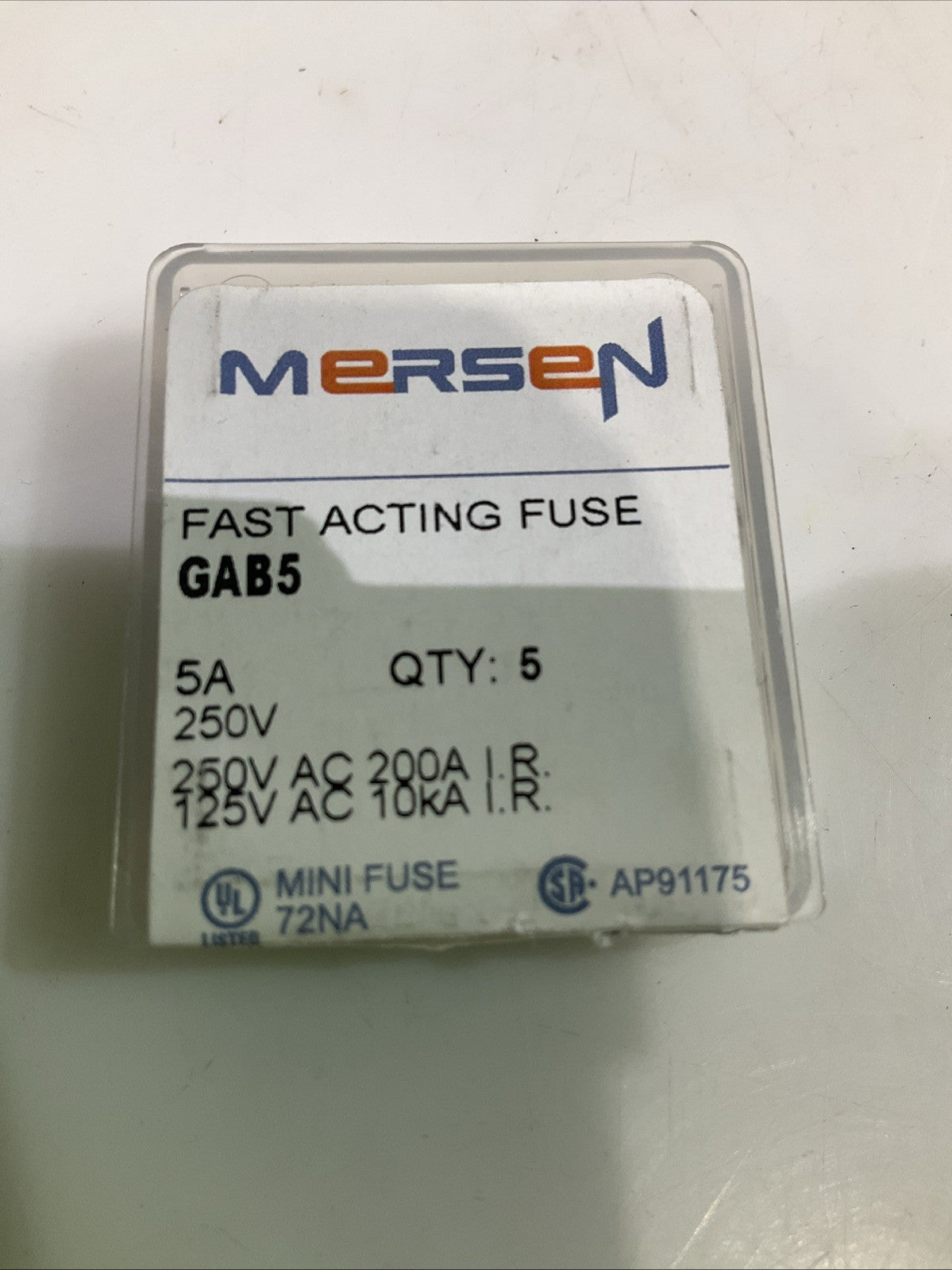 MERSEN  GAB5 FAST  ACTING  FUSE  250V 5AMP LOT OF 25 Z2M