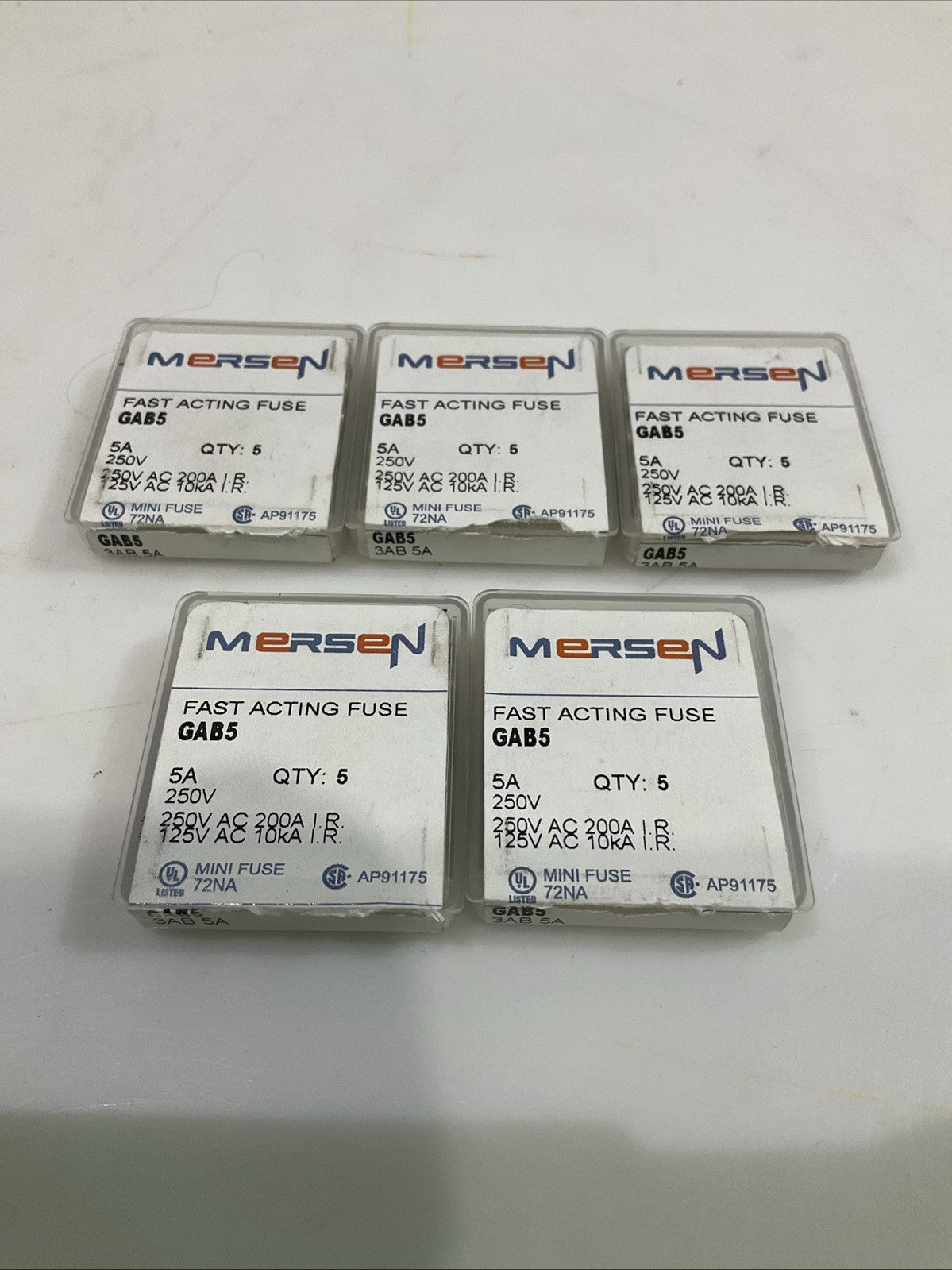 MERSEN  GAB5 FAST  ACTING  FUSE  250V 5AMP LOT OF 25 Z2M