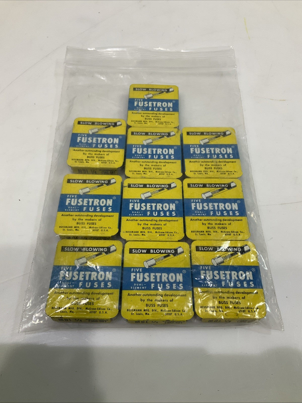 FUSETRON  MDL 1/4  SLOW  BLOWING  DUAL  ELEMENT FUSE  LOT OF  50  Z2M