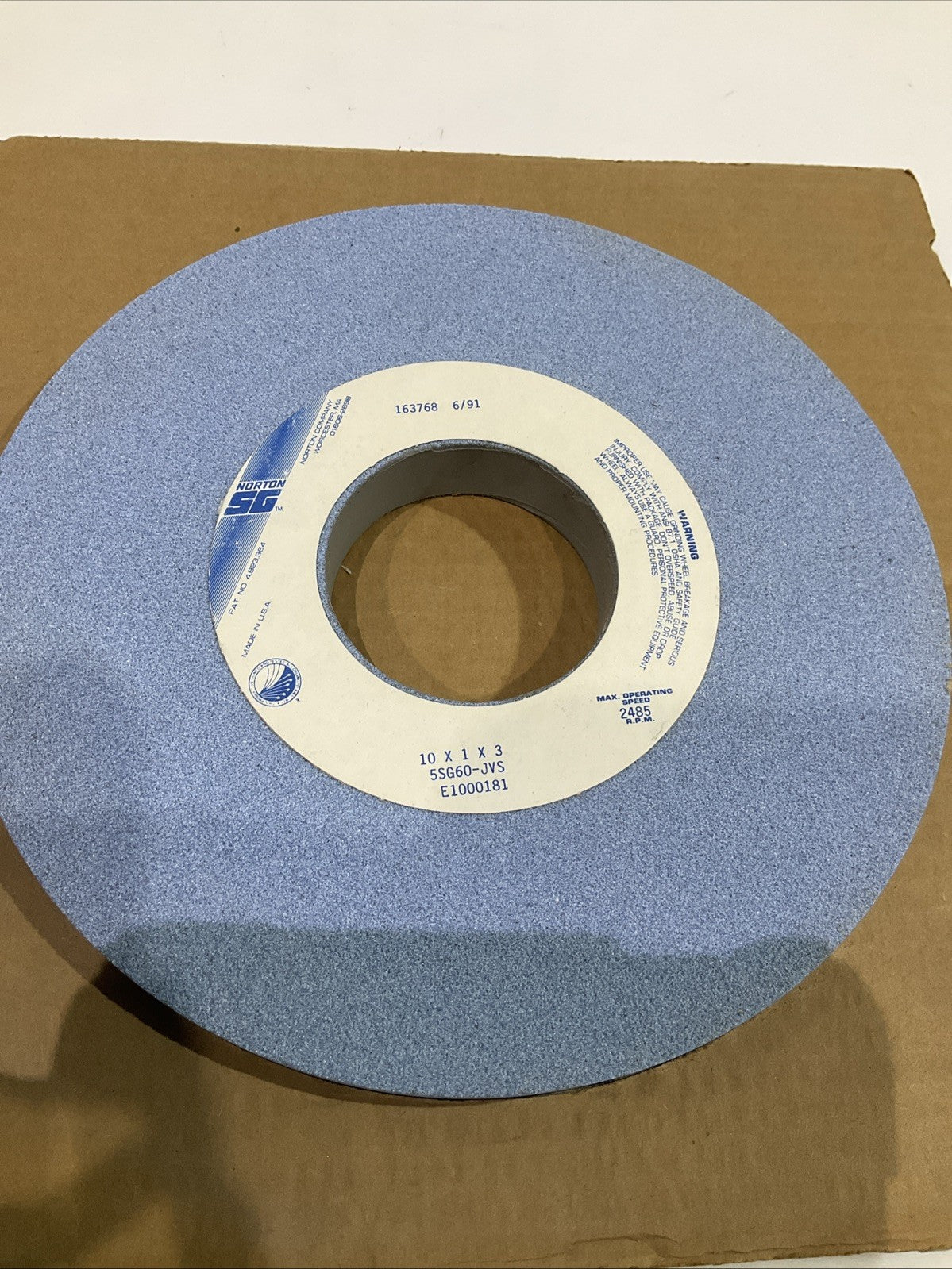 NORTON  5SG60-JVS TYPE 1 STRAIGHT WHEELS 10X1X3 Y2M