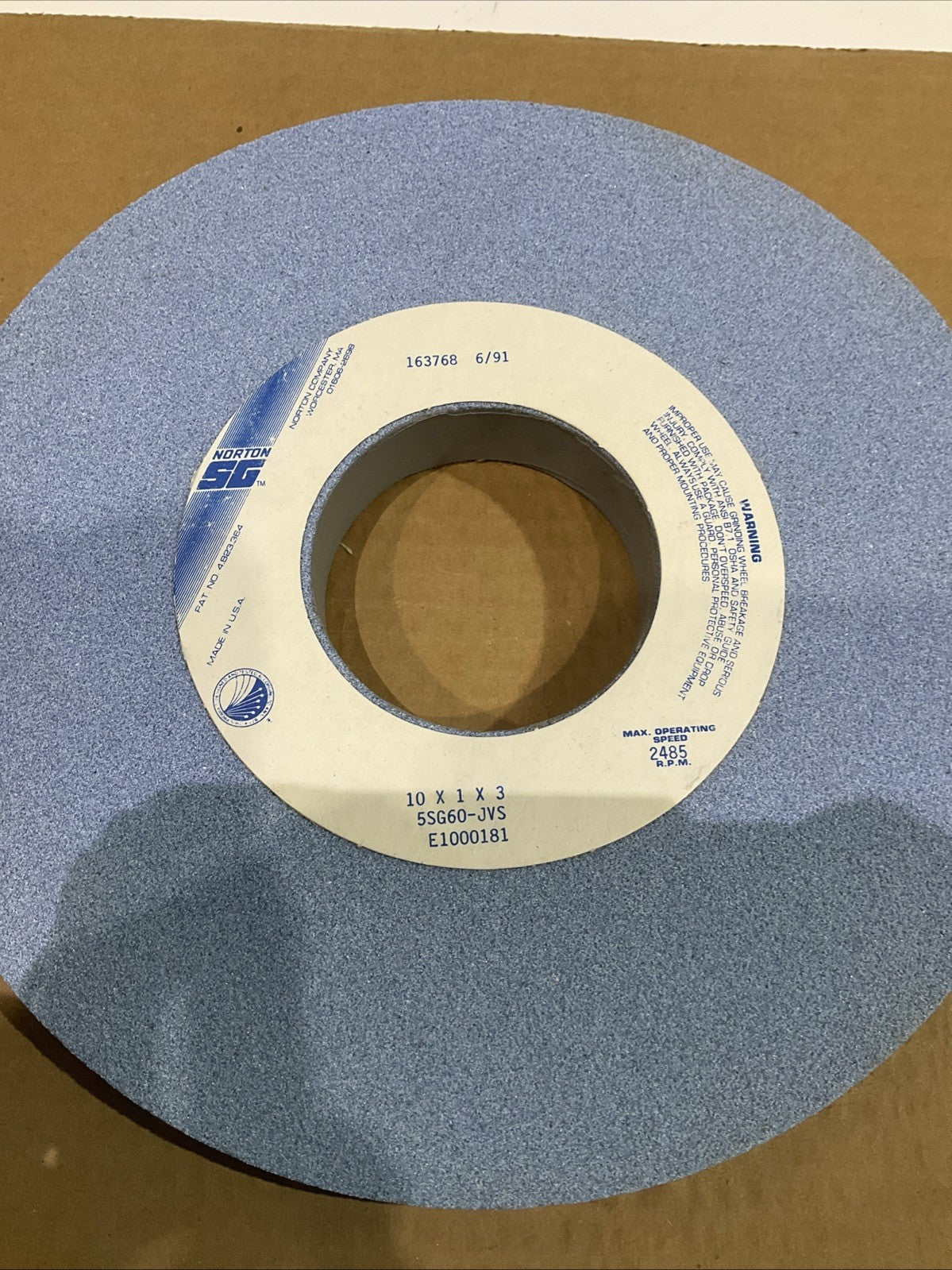 NORTON  5SG60-JVS TYPE 1 STRAIGHT WHEELS 10X1X3 Y2M
