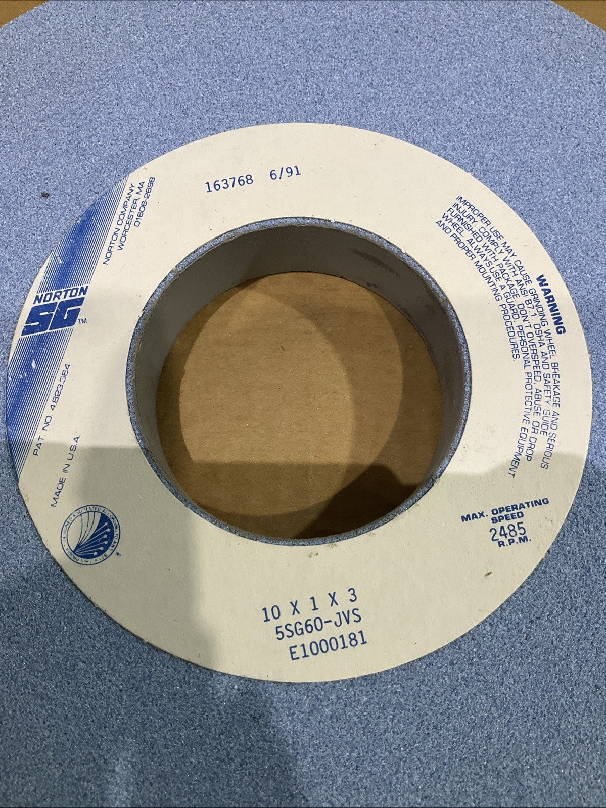 NORTON  5SG60-JVS TYPE 1 STRAIGHT WHEELS 10X1X3 Y2M