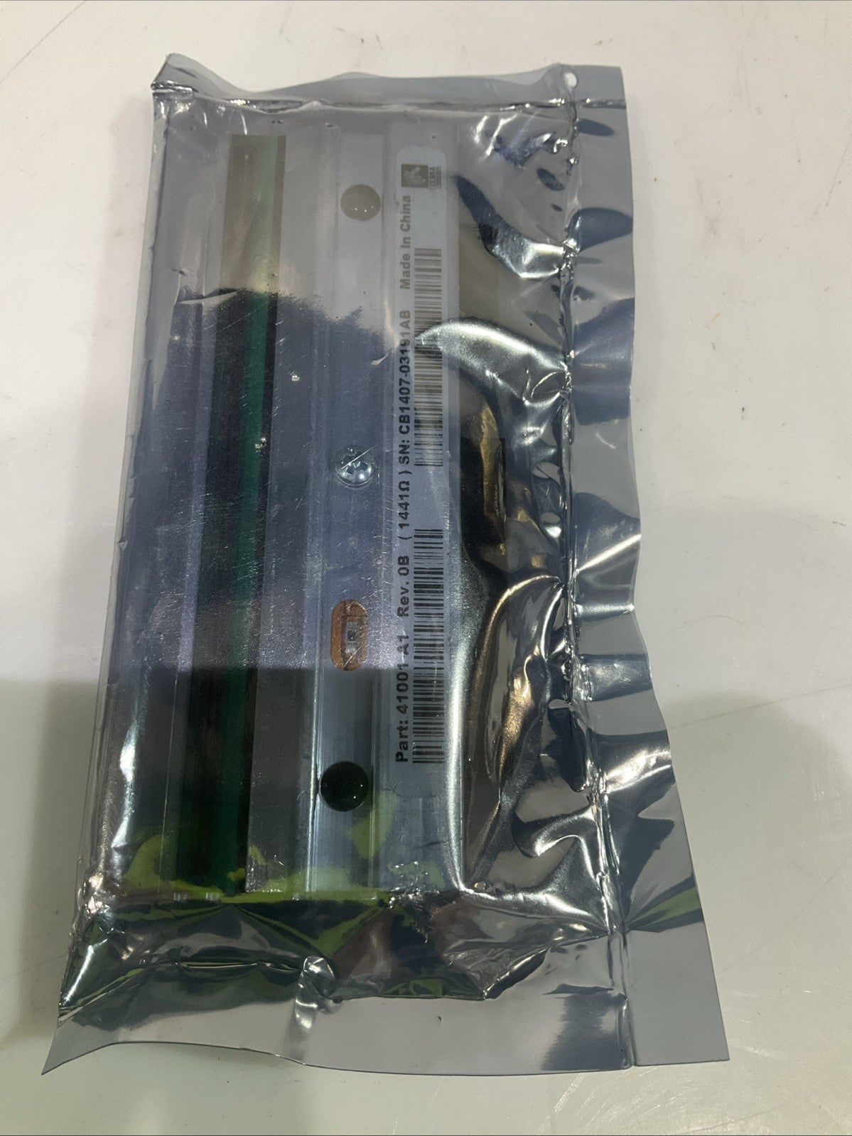 ZEBRA  41001-A1  THERMAL PRINTHEAD  SN:CB1407-03191AB LOT OF 2 Y2M