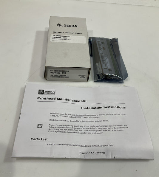 ZEBRA  P1046696-99  XI4-105SLP PRINTHEAD KIT  203 DPI  ZE500-4 RH&LH Y2M