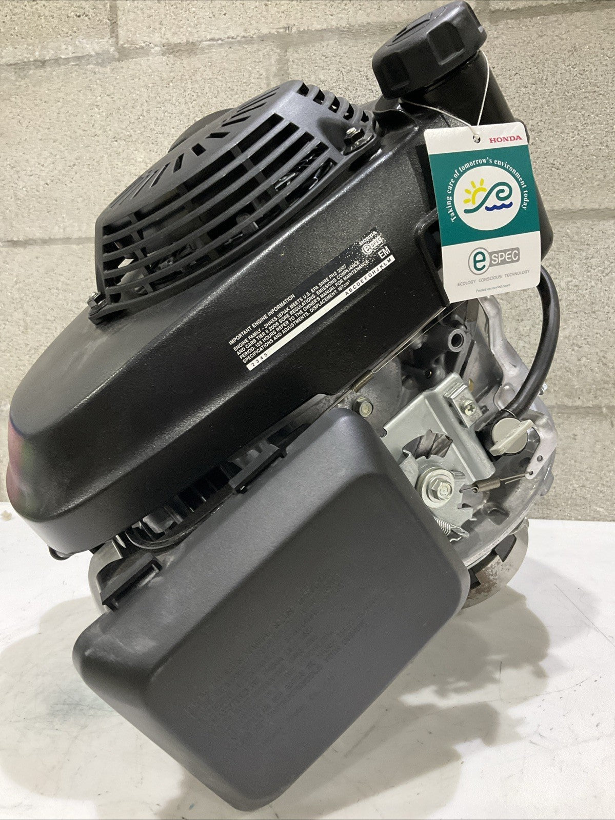 HONDA GC190 ENGINE GJAAA-1221013 3HNXS.1871AK 4-STROKE SINGLE CYLINDER ESPEC H7D