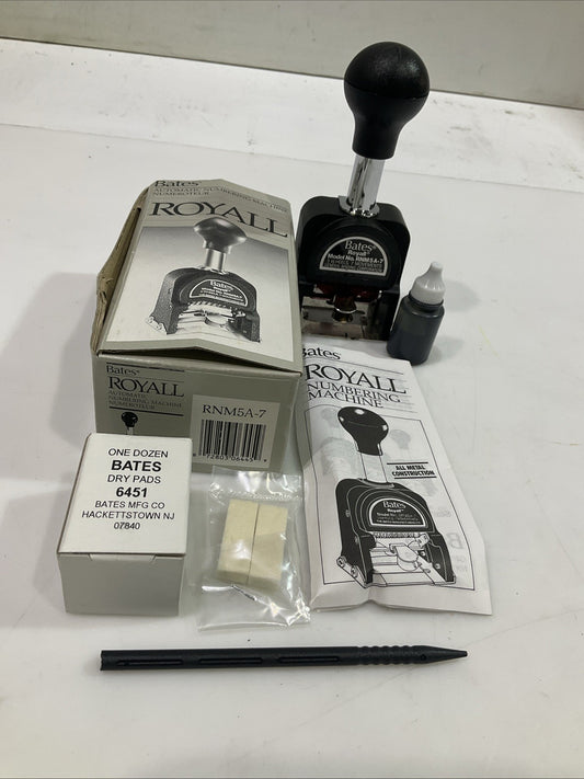 BATES ROYALL  RNM5A-7 AUTOMATIC NUMBERING MACHINE 5 WHEEL & 7 MOVEMENTS KIT  Y2M