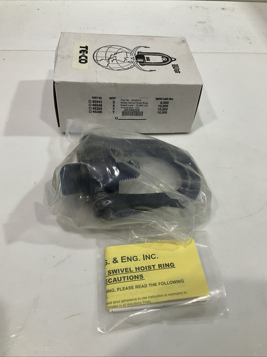 ACTEK   AK46210  1-8 SAFETY LIFTING  ENGINEERED SWIVEL HOIST RING  10000LBS  Y2M