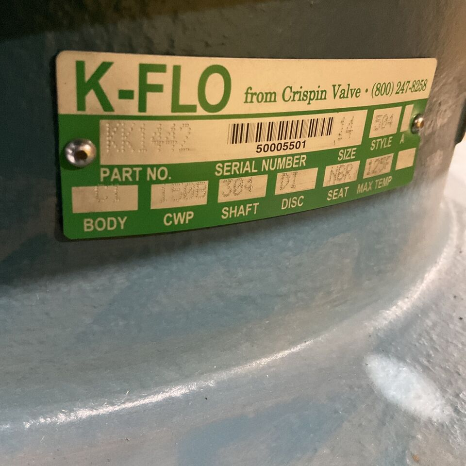 K-FLO  KK1442 CI FLGD 150LB/ 10 SIZE 14 STYLE 504 BUTTERFLY VALVE 373