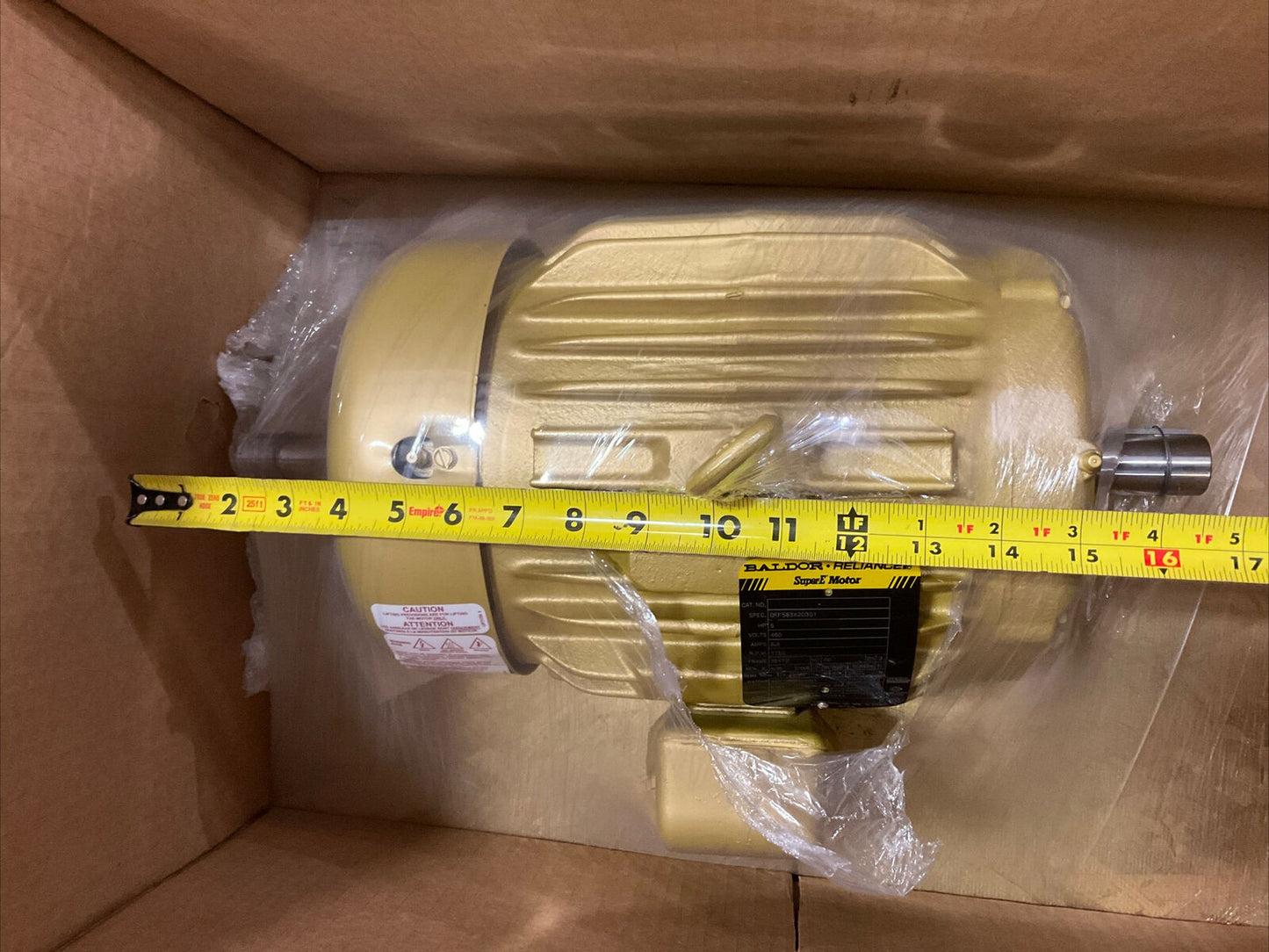 BALDOR RELIANCE 06F583X203G1 MOTOR 60HZ 3PH 5HP 460V 1750RPM 373