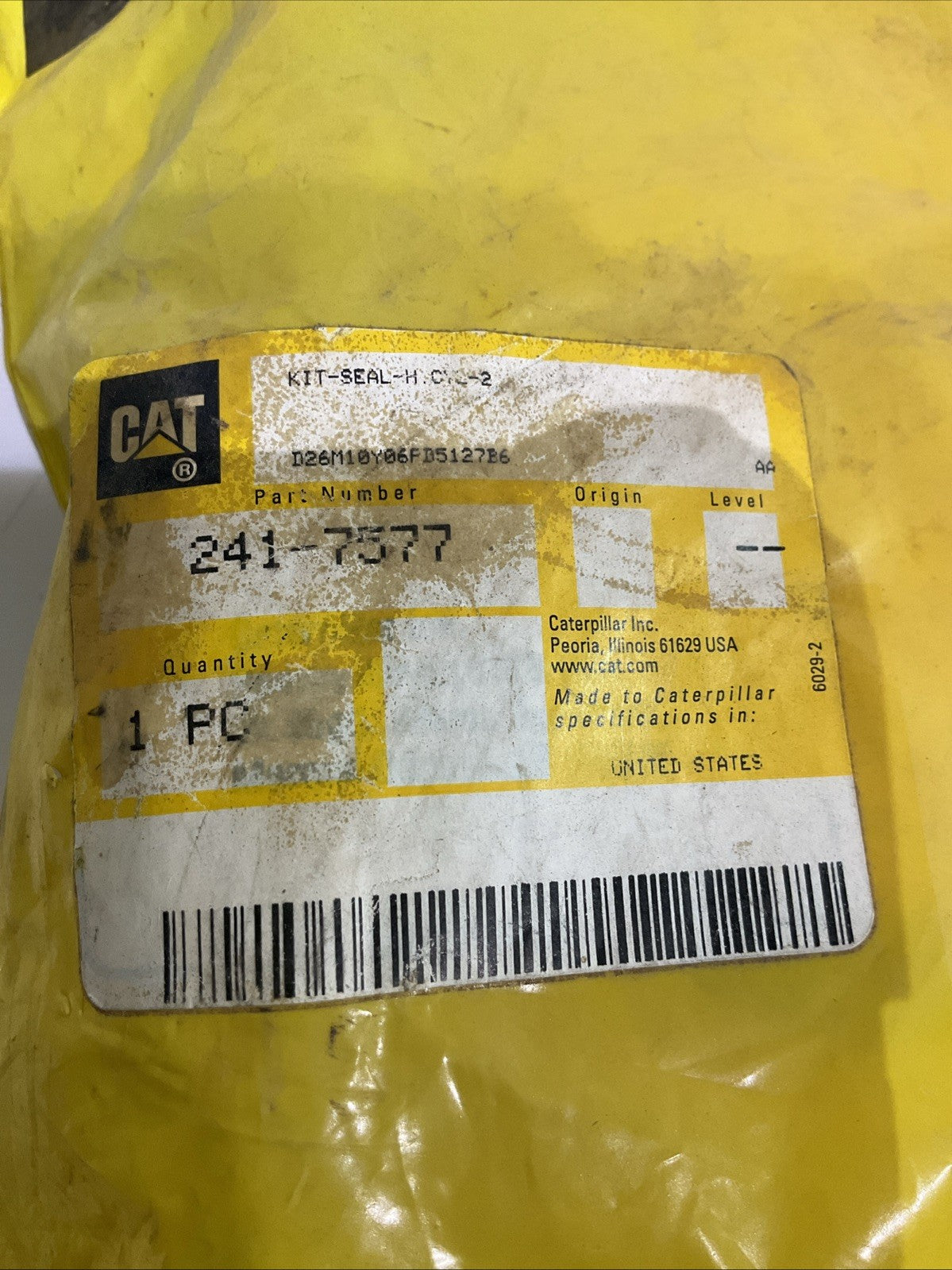 CAT-CATERPILLAR  241-7577  HYDRAULIC CYLINDER SEAL  KIT Y2M