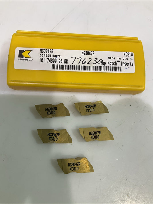 KENNAMETAL  NG3047R  KC810 GROOVING AND TURNING  INSERTS CARBIDE LOT OF  5  Y2M