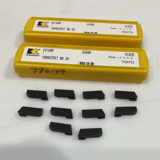 KENNAMETAL  GS160R  KC935 CARBIDE INSERT  LOT OF 10 Y2M
